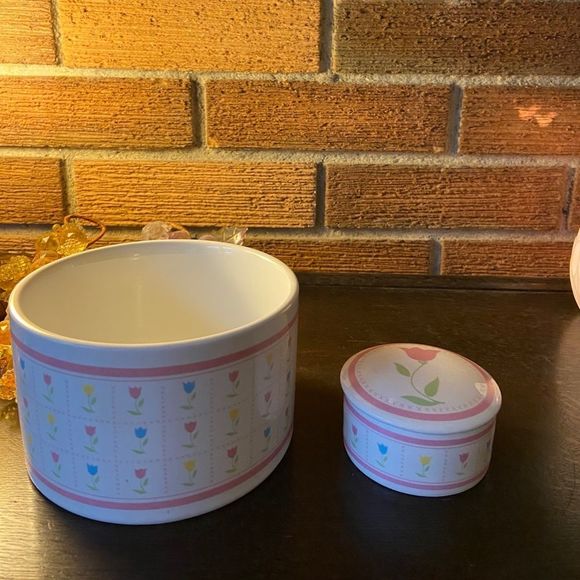 FTDA 1987 candle & dish w colored tulips A12 - Picture 9 of 9